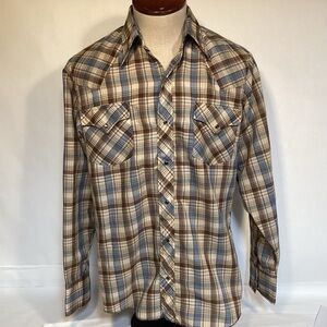 Vintage DJ Dickson Jenkins Men’s Western Shirt snap front Made in USA Size 16